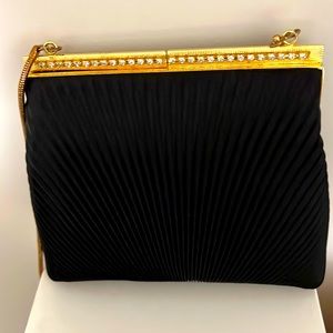 Vintage Purse pleated with rhinestones